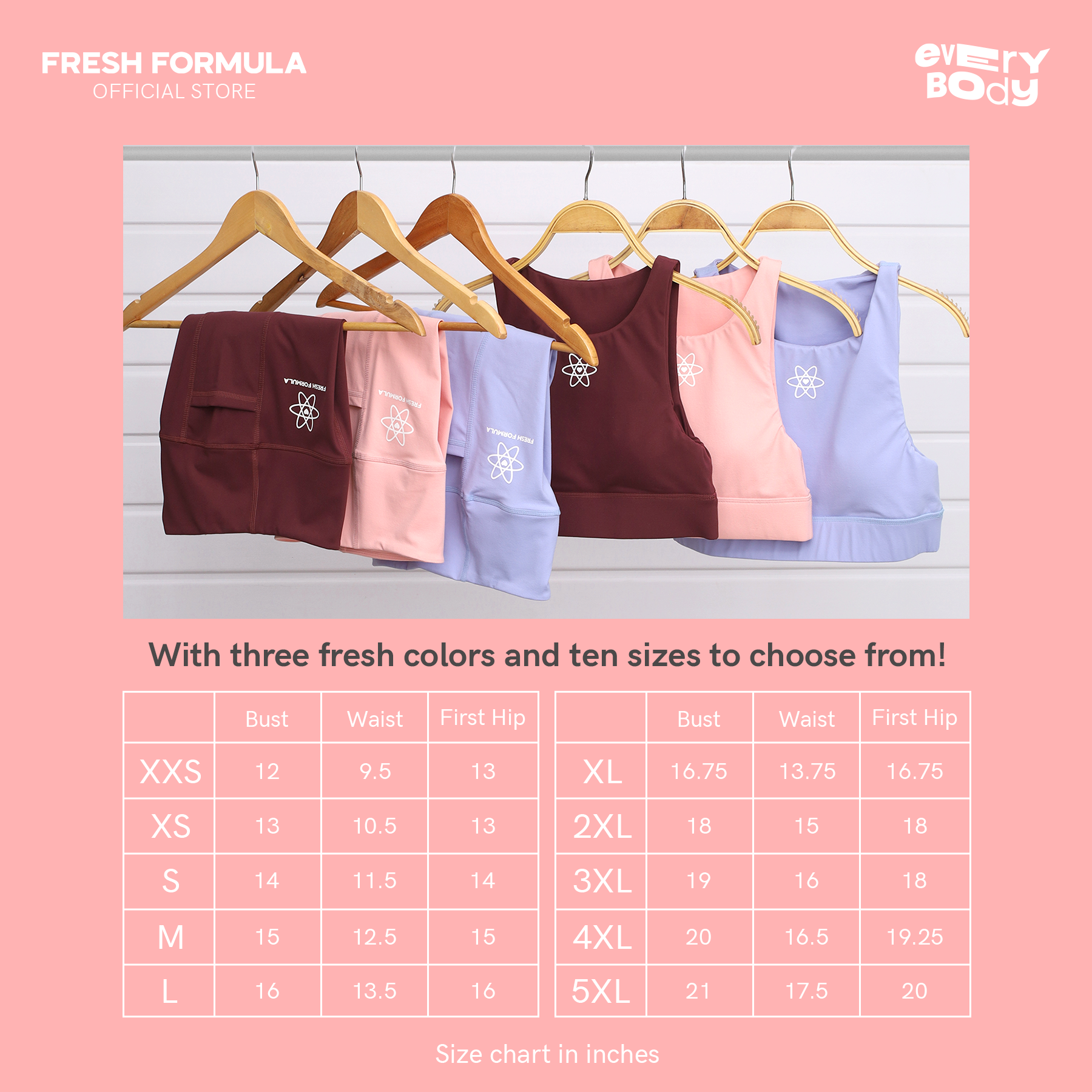 Every Body x Fresh Formula Activewear Pink Sports Bra